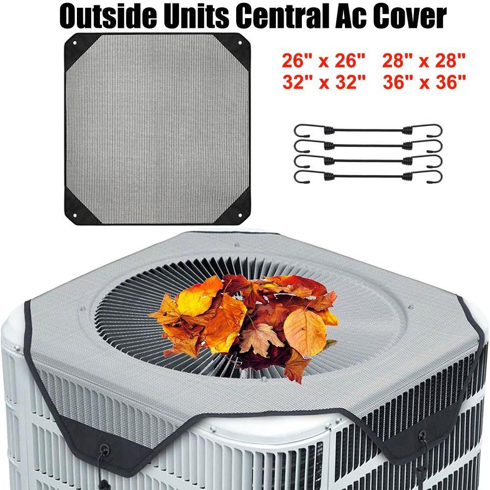 New Top Universal Air Conditioner Covers Multisize Black Central Ac Cover Heavy Duty Mesh AC Cover Defender All Season