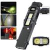 Portable Flashlight 1200 Lumens USB Rechargeable Pocket Flashlight IPX4 Waterproof LED COB Work Light for Camping Fishing