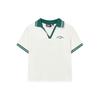 Color Block Tennis Casual Short Sleeve Polo Shirt Women Tops Cloud-Mushroom-White F11W339111F-WT