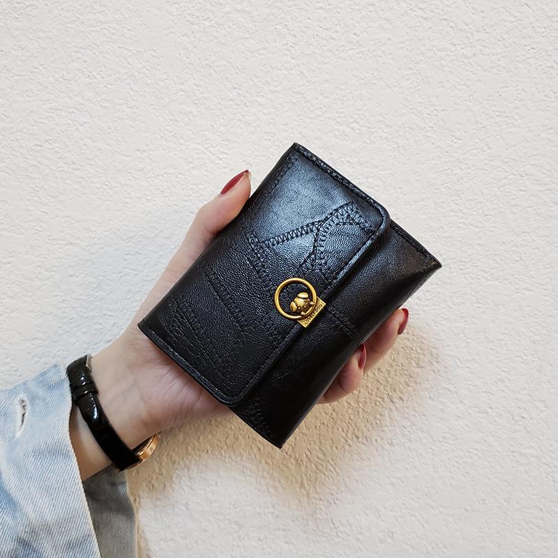 

Lovely Dog Hasp Leather Wallet for Women Money Clip Simple Small Short Wallet Fashion Pattern Bank Credit Card Holder Coin Purse чёрный