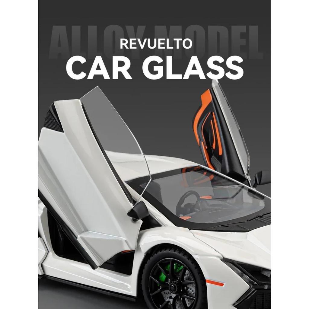Lamborghini Revuelto Miniaturauto im Maßstab 1:24 aus Metallguss mit Sound und Lichteffekten – ein tolles Sammlerstück für Kinder!
