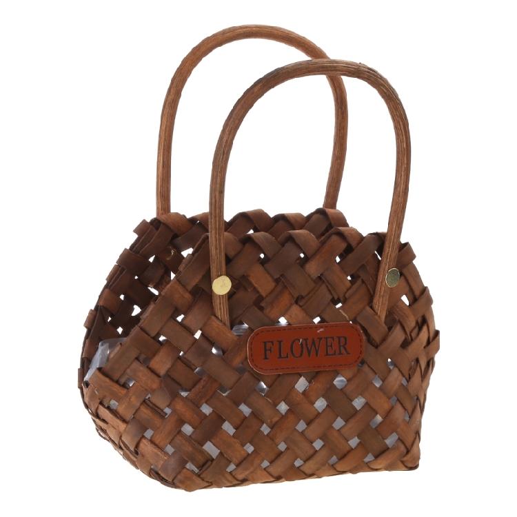Hand-Held Basket Hand-Woven Flower Pot Wedding Flower Girl Baskets for Home