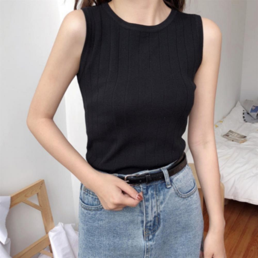 New ArrivalS Open Run Women S baSic Round Neck SleeveleSS Knit Top