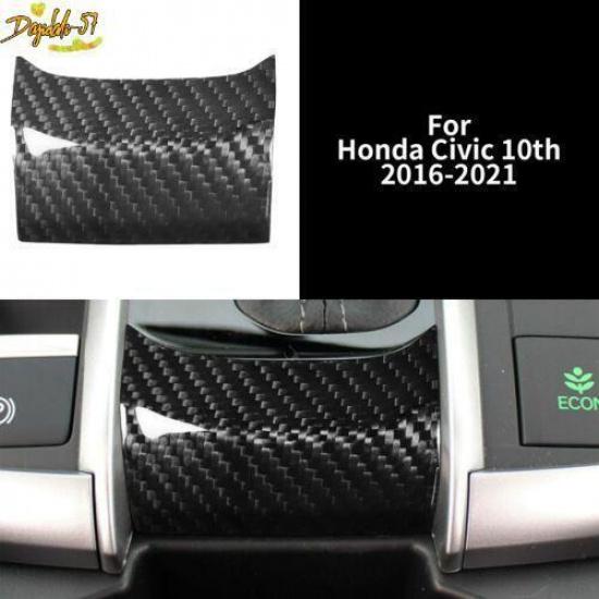 Gear Shift Lower Panel Trim Carbon Fiber Fits For Honda Civic 10th 2016-