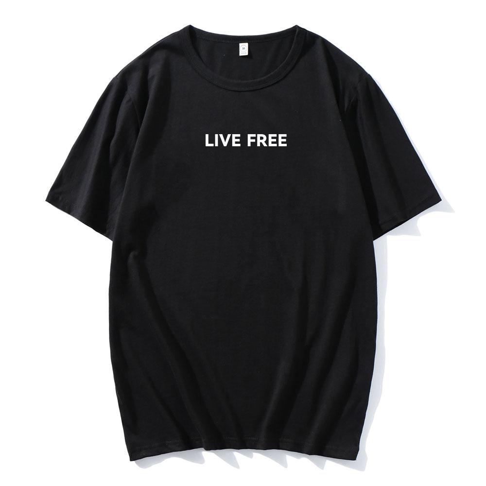 Live Free Charlie Kirk Freedom T-shirt Cotton Loose Casual Male Tshirts Fashion Unisex Streetwear Letter Graphic Printing Tees