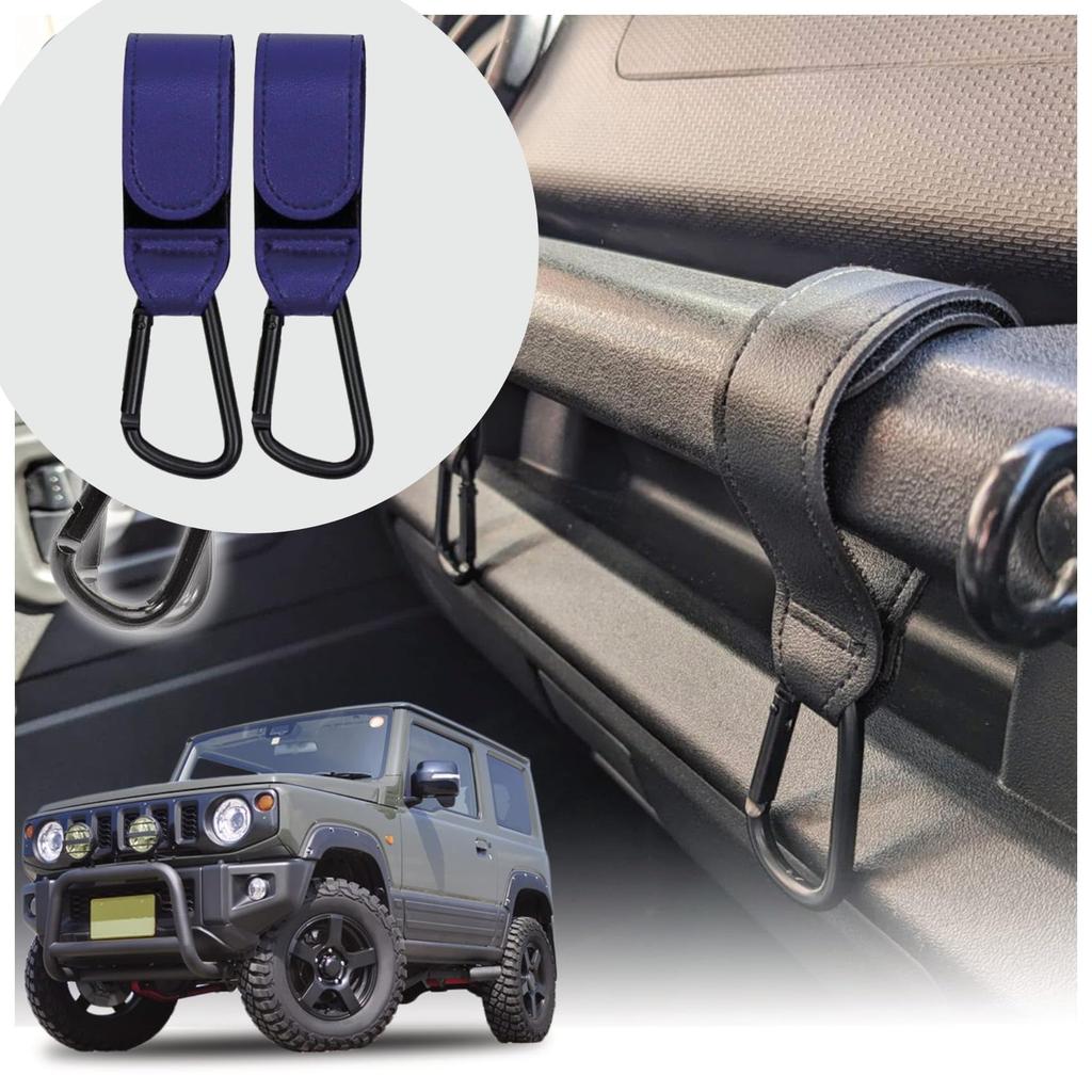 BLOOM SPIRITS Jimny JB64 JB74 Accessory Assist Grip Convenience Store Hook Custom Storage Set of 2 (Blue)
