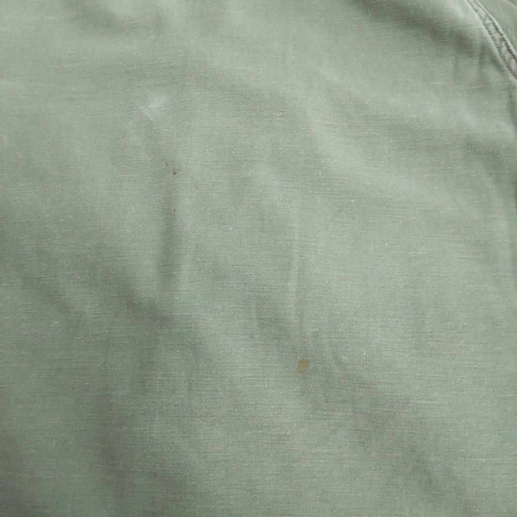 60er Vintage J.H. Rutter-Rex Mfg U.S.. Army OG-107 Militärhemd aus Baumwollsatin 14 1/2x33 Herren S-M ca.(GEBRAUCHT)