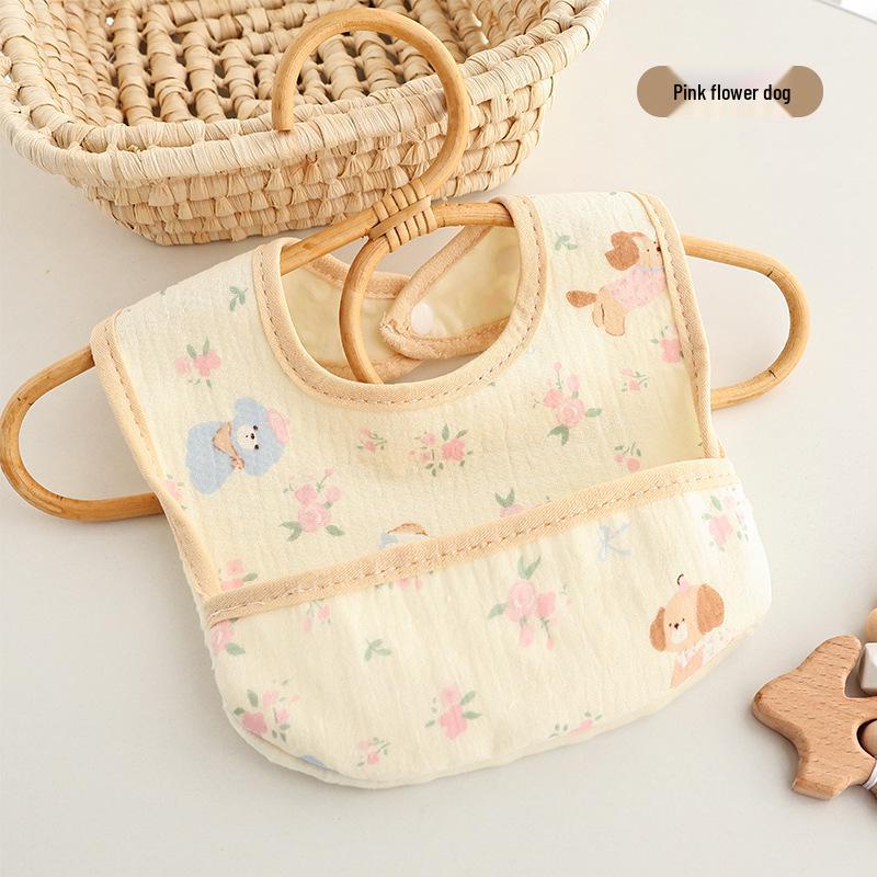 U-Shaped Pure Cotton Waterproof Infant Bib - Soft, Anti-Spit, Drool & Food Catcher