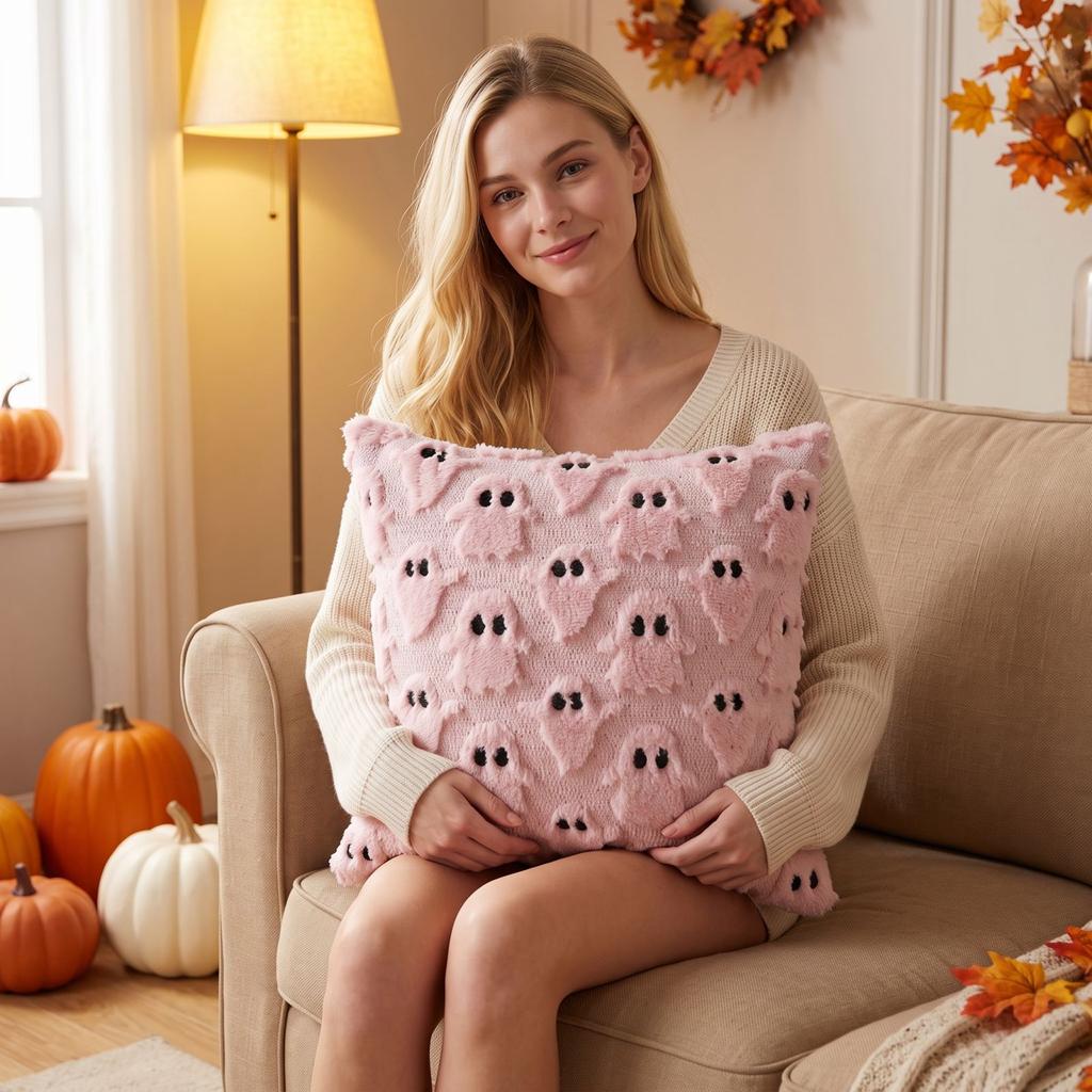 Halloween Plush Cover Soft Decorative Cushion Case for Couch Bedroom