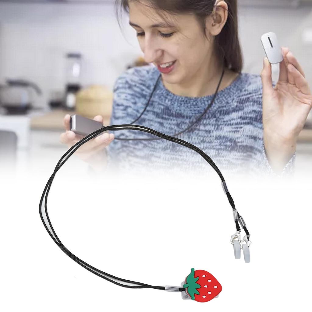 Hearing Aid Lanyard Elderly Children Portable Cute Strawberry Shaped BTE Hearing Aid Clip Holder