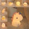 Cat Dinosaur Unicorn Silicone Night Light Mushroom Dog Lamp Kids Room Decor Gift