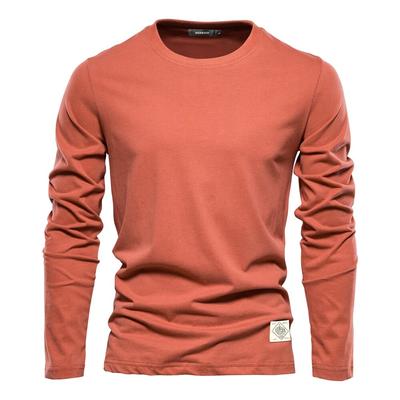 100 % Baumwolle Langarm T-Shirt für Männer Solide Frühling Casual Herren T-Shirts Männliche Tops Klassische Kleidung Herren T-Shirts