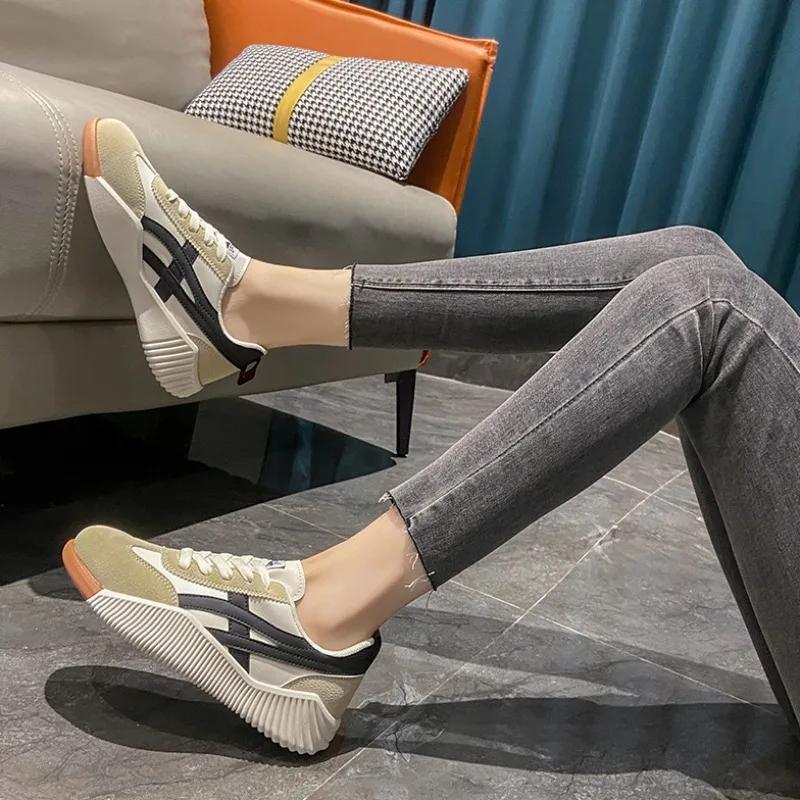 Fashion Women's Sneakers Summer Trend Comfortable Casual Shoes Lace Up Breathable Running Shoes Versatile Branded Walking Flats