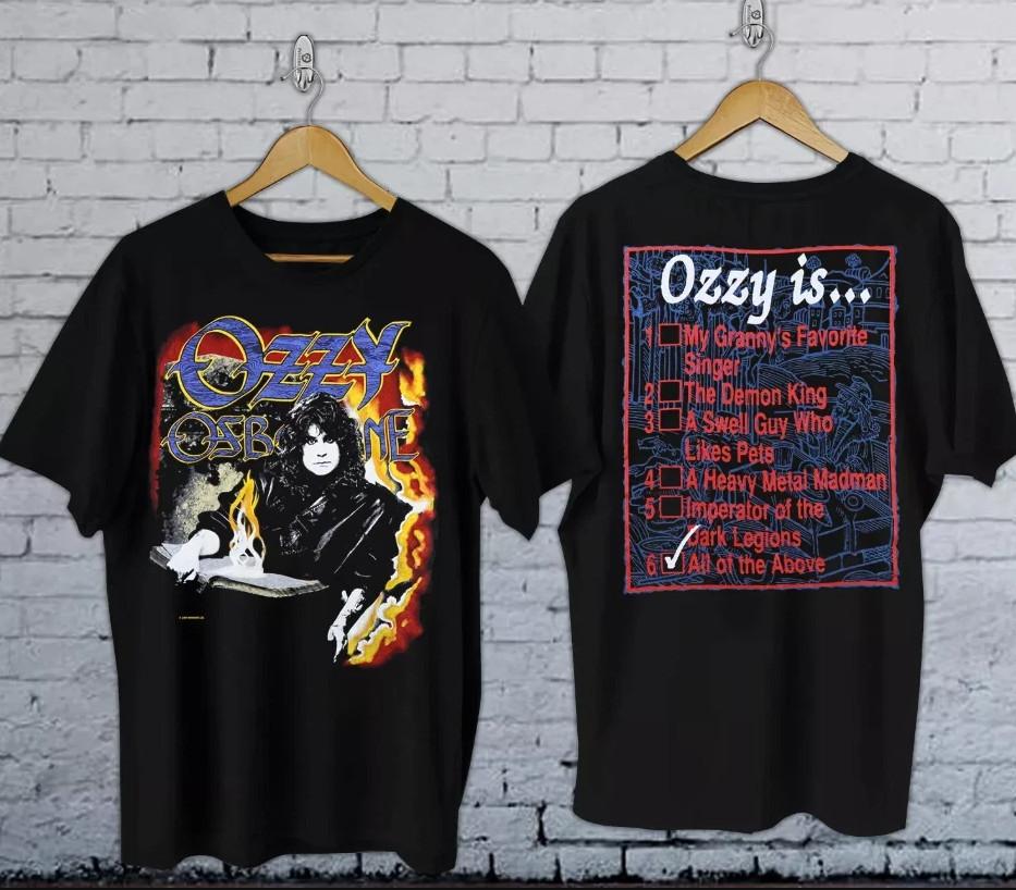 Vintage 1988 Ozzy Osbourne No Rest For The Wicked Checklist T-shirt size S-5XL XL
