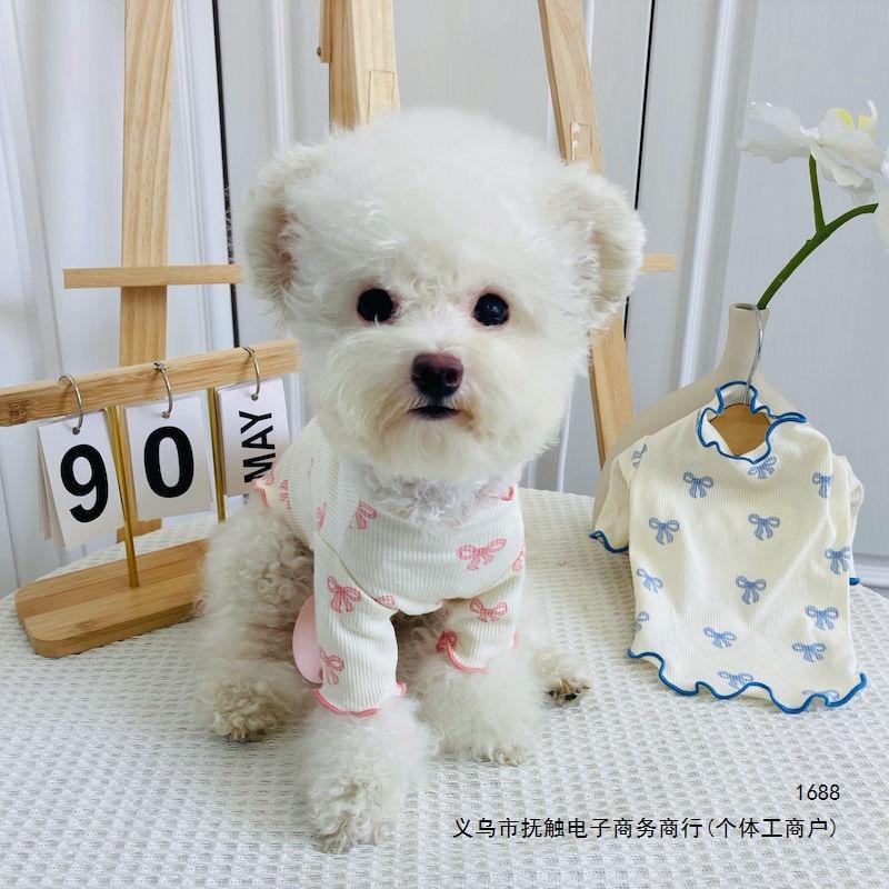 Spring, Summer and Autumn Printed New Bottom Cat Cute Small Dog Pet Puppy Home Vest