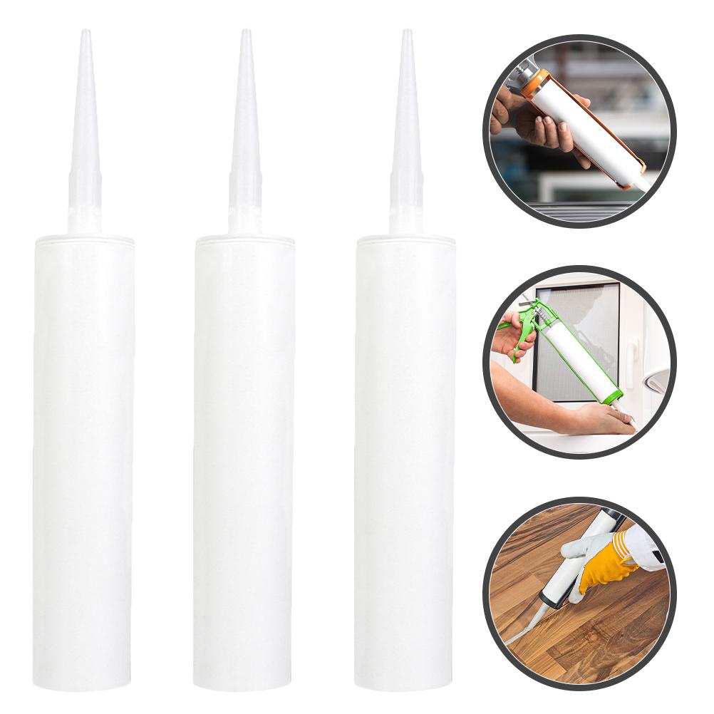 3 Pcs Reusable Empty Caulking Tubes Dispenser Sealant Grouting Repair Tool Glass Adhesive Packaging Container For Latex Cracks