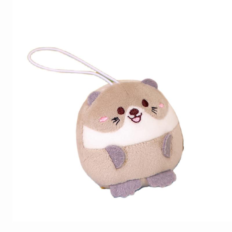 Cute Round Ball Little Sea Sloth Hanging Plush Toy Fox Bag Decoration Chain Key