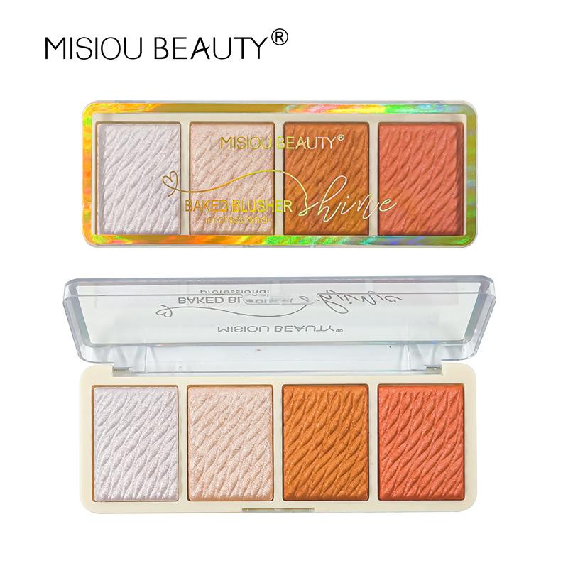 

Misiou Beauty Founded Grilled Powder Face Brighter Shadow, трехмерный глянцевый румянец для восстановления теней для век Встроенная пластина #02-Blush
