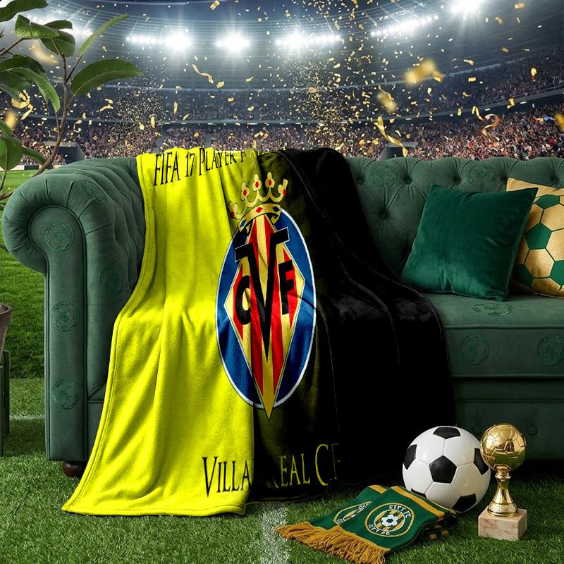 Club Vill-arreal Crest Design Throws Blanket Flannel Blankets Plush for Couch Bed Gifts for Men Women Travel picnic blanket Christmas fan gifts