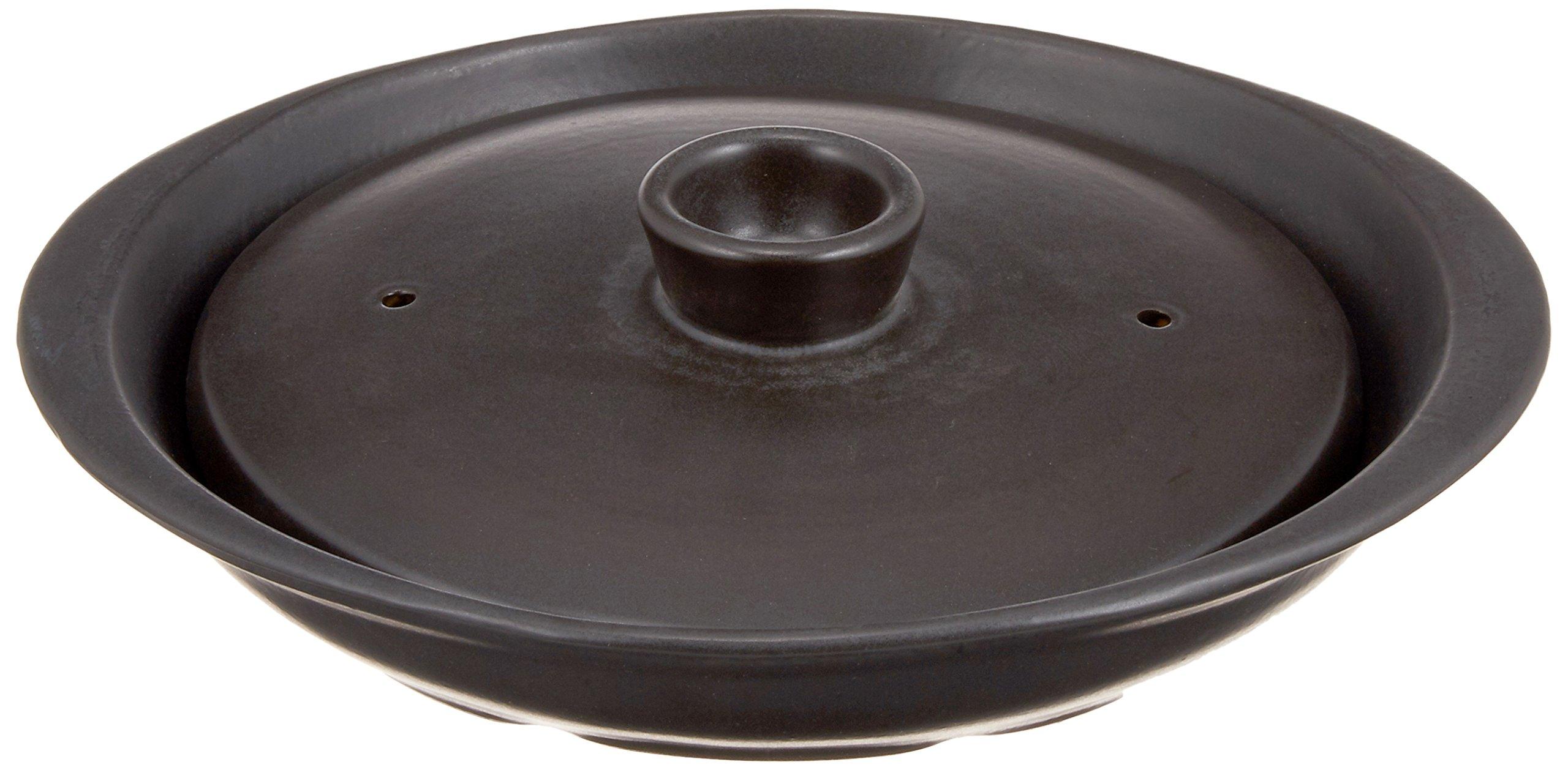 

Ishigaki Grill Master Ceramic Round Plate with Lid, 3767, Black