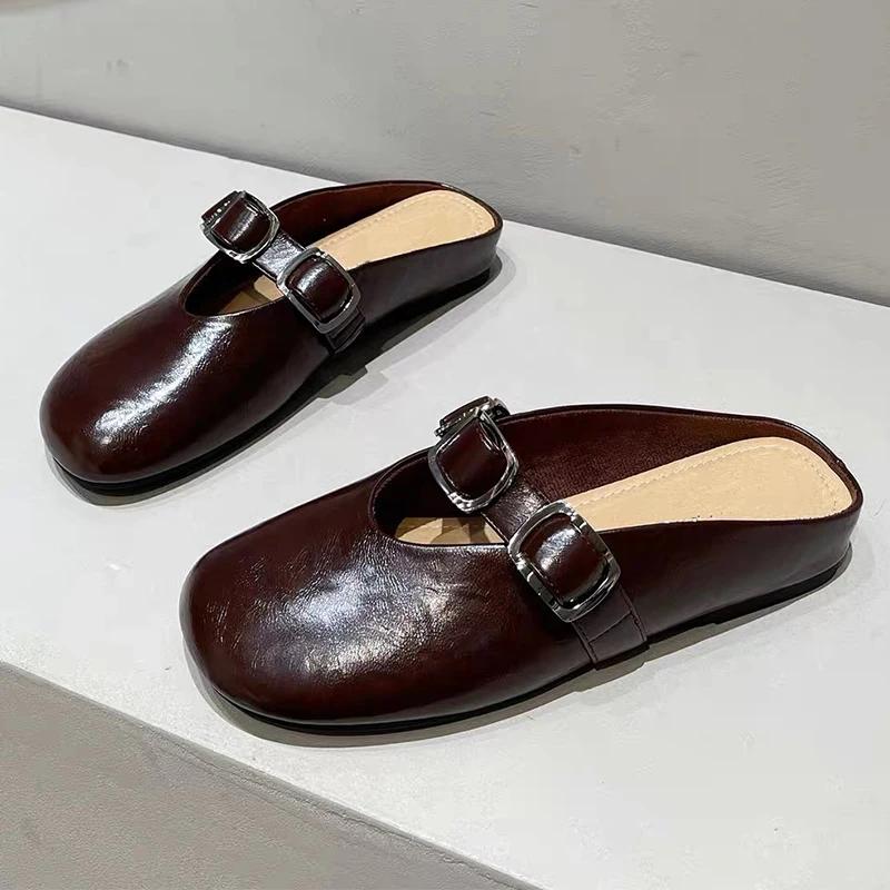 Fashion Slippers Women Flats Slingback Cozy Mules Shoes Summer Casual Beach Woman's Sandals 2025 Fashion Dress Walking Chaussure Femme