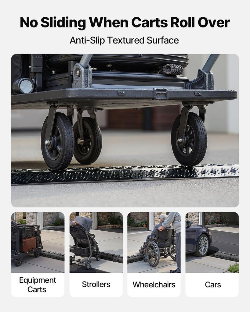 Drop Over Cable Cover, 7,938 kg/Axle Load Capacity, Heavy Duty Cable Hose Protector Ramp, Floor Cord Cover, for High Walking Traffic Areas, Indoor,