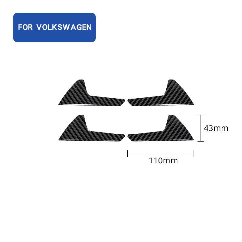 4 PZ/SET Adesivi Decorativi Maniglia Interna Porta Auto in Vera Fibra di Carbonio Per Volkswagen Golf 7 2014-2019 Accessori Interni