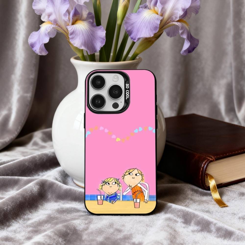 C-Charlie-E and L-Lola-A  Phone Case For iPhone17,16,15,14,13,12,11 Plus,Pro Max Candy Silver Plated Inside Cover