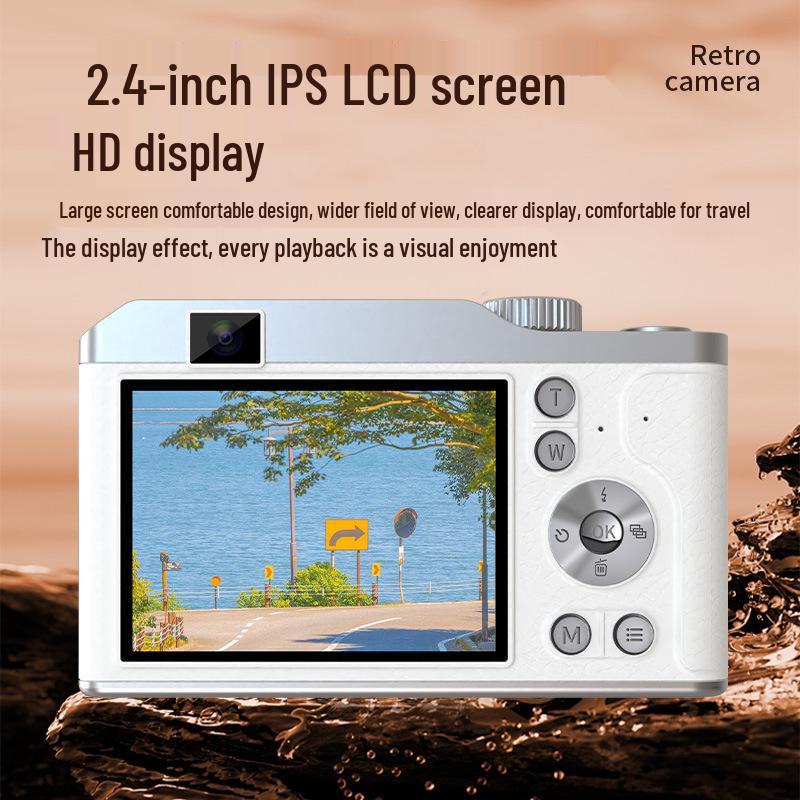 Retro 4K HD Digital Camera for Kids - Entry-Level with Telephoto Lens