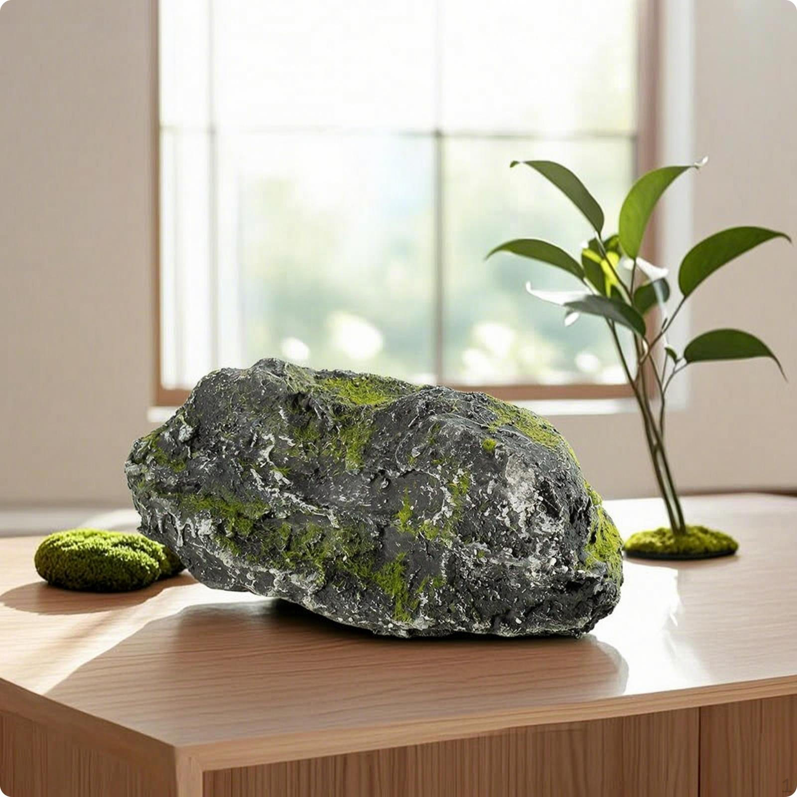 Realistic Rock Sculpture Textured Artificial with Lichen Irregular Faux Stone for