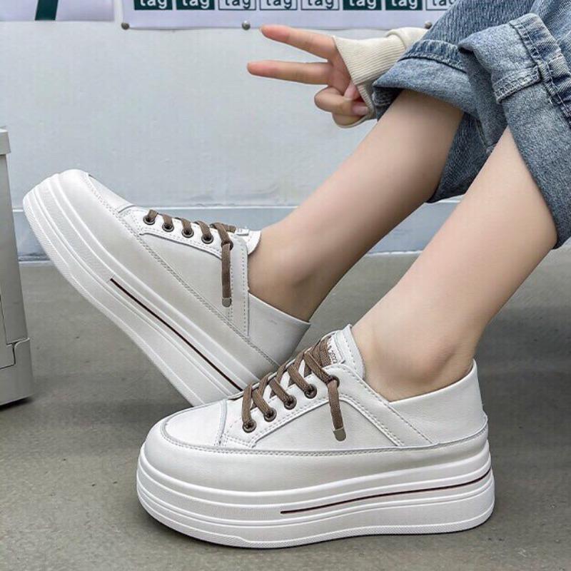 

Thick Soled Soft Leather Lightweight Breathable Board Shoes 40 білий