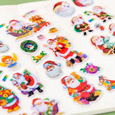 6/12 Folhas Adesivos Fofinhos para Crianças Aniversário Natal Presente para Menina Menino Scrapbooking Adesivos de Desenho Papai Noel TMZ