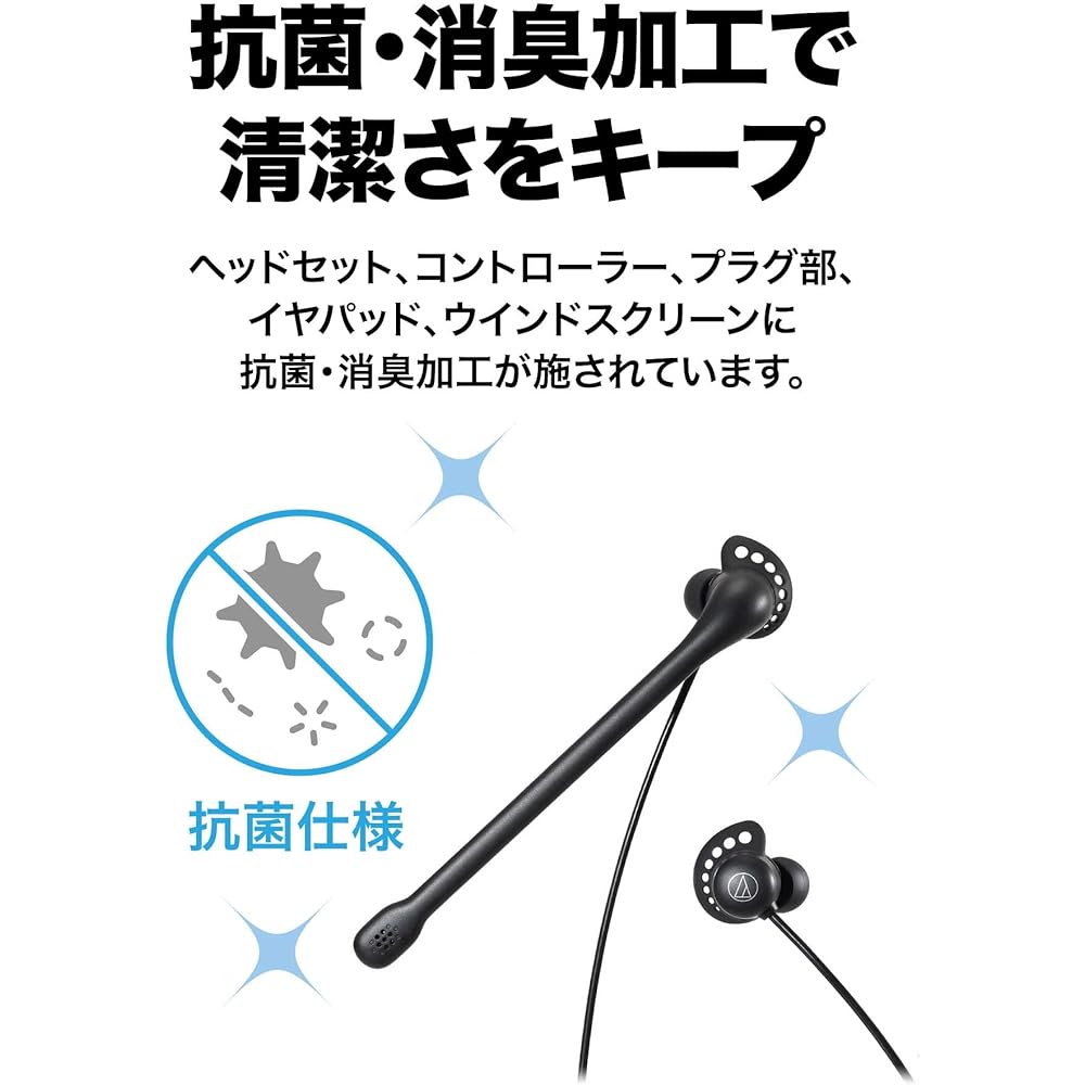 Audio-Technica ATH-202USB Headset USB Wired Noise Cancelling In-ear Earphones with Microphone Han...