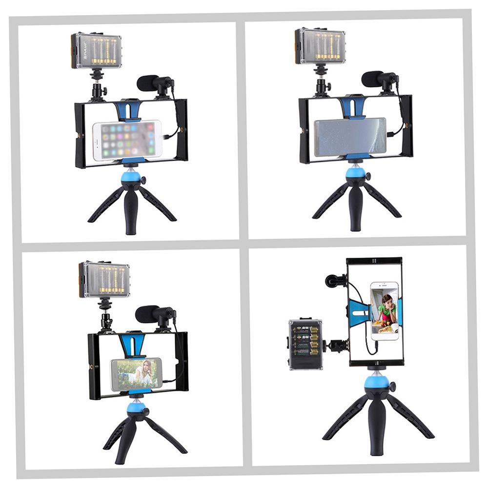 PULUZ PKT3023 Akıllı Telefon El Tipi Film Yapımı Video Rig + 96 LED'li LED Stüdyo Işığı + Video