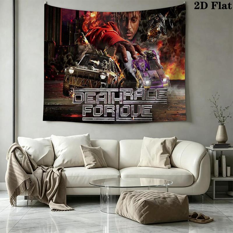 Juice Wrld Wall Tapestry Aesthetic Wall Hanging Printed Fabric Blanket Decorative Tapestries for Bedroom Living Room Home Decor