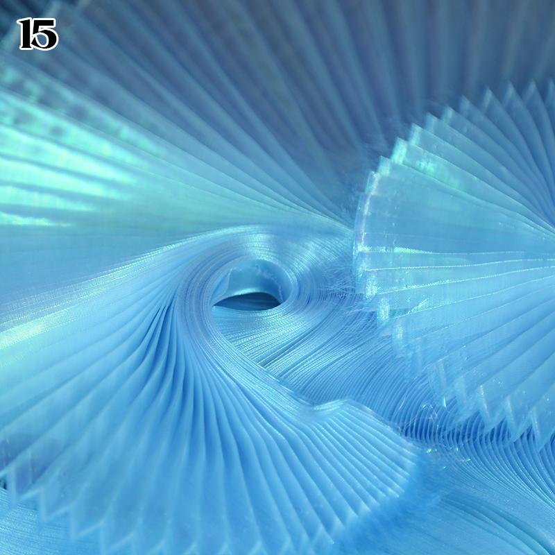 1M Iridescent Organ Pleated Fabric Shiny Magic Coloured Voile Fabric For DIY Costume Wedding Photography Background Decor