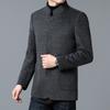 Autumn and Winter Stand-up Collar Woolen Jacket Middle-aged Men's Parcel Shirt Casual Top