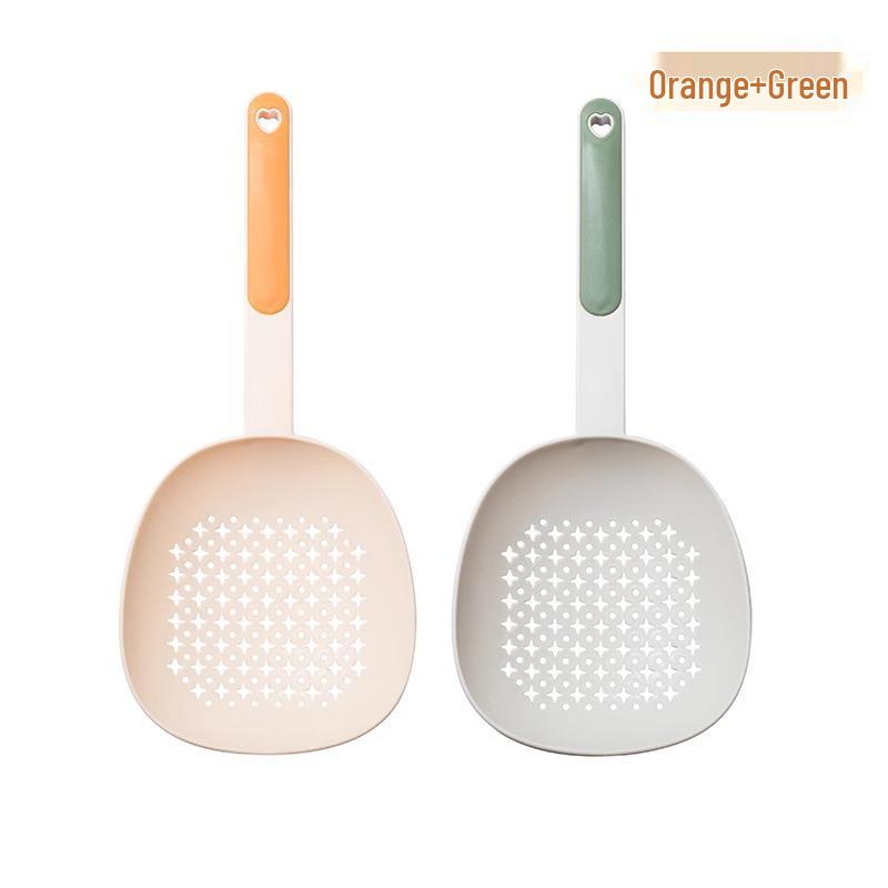 Large Food-Grade Colander Spoon for Dumplings and Noodles, Long Handle, Heat-Resistant Kitchen Strainer