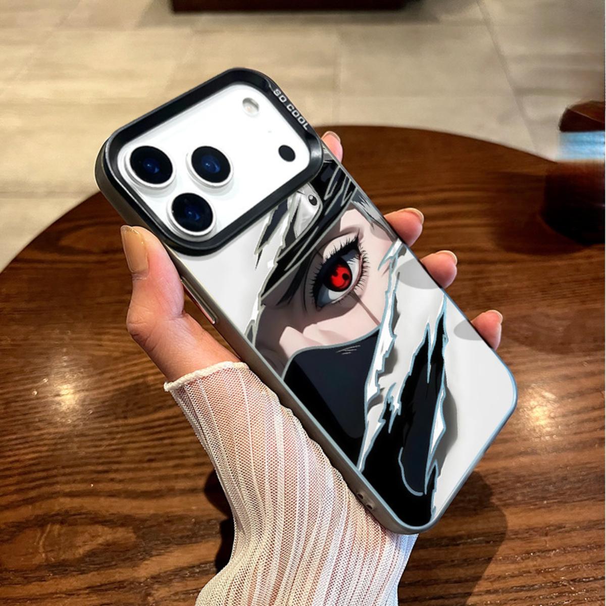 

Чехол для телефона Kakashi Hatake Sharingan Art для iPhone 15/14/13/12 Чехол из аниме Наруто GALAXYS24 чёрный