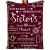 Heartfelt Message Sisterhood Gift Decorative Throw Blanket for Sofa, Bed, Living Room, and Home Decor Styling