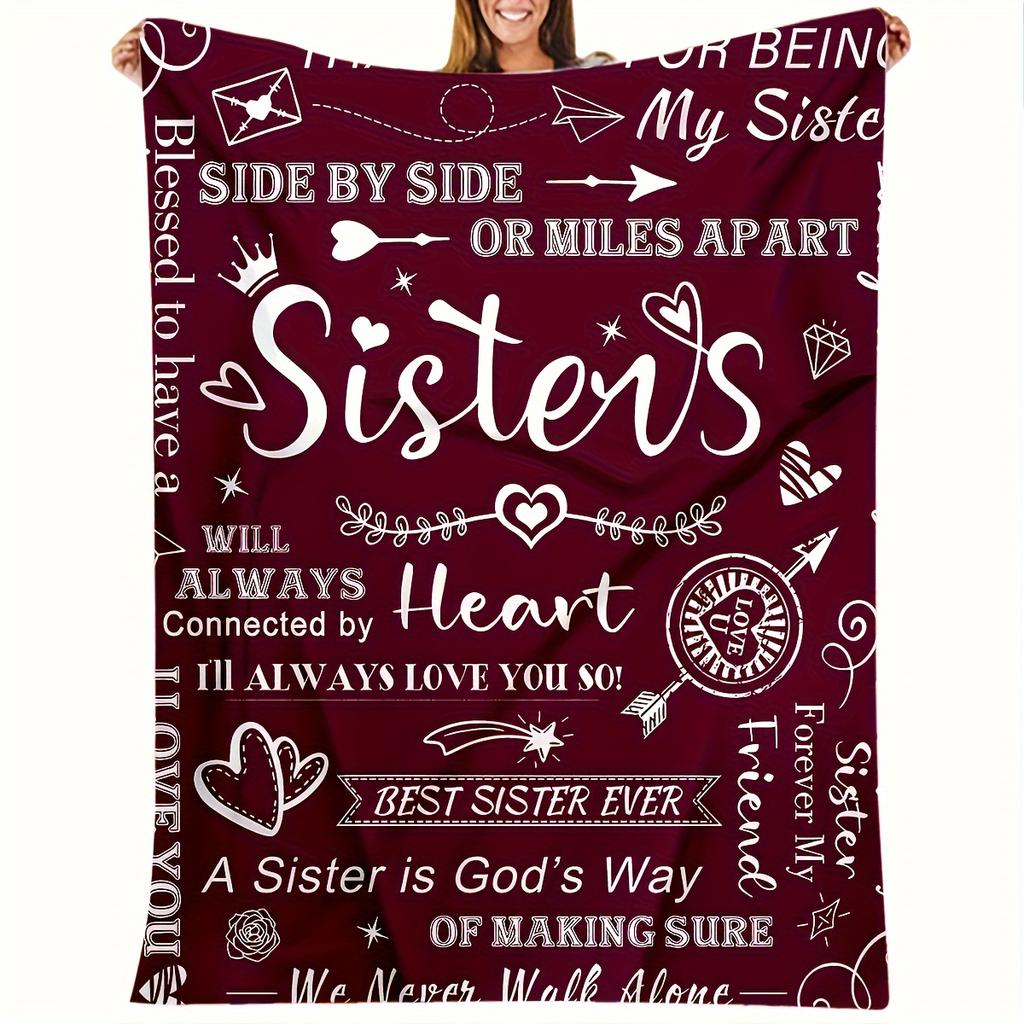 Heartfelt Message Sisterhood Gift Decorative Throw Blanket for Sofa, Bed, Living Room, and Home Decor Styling