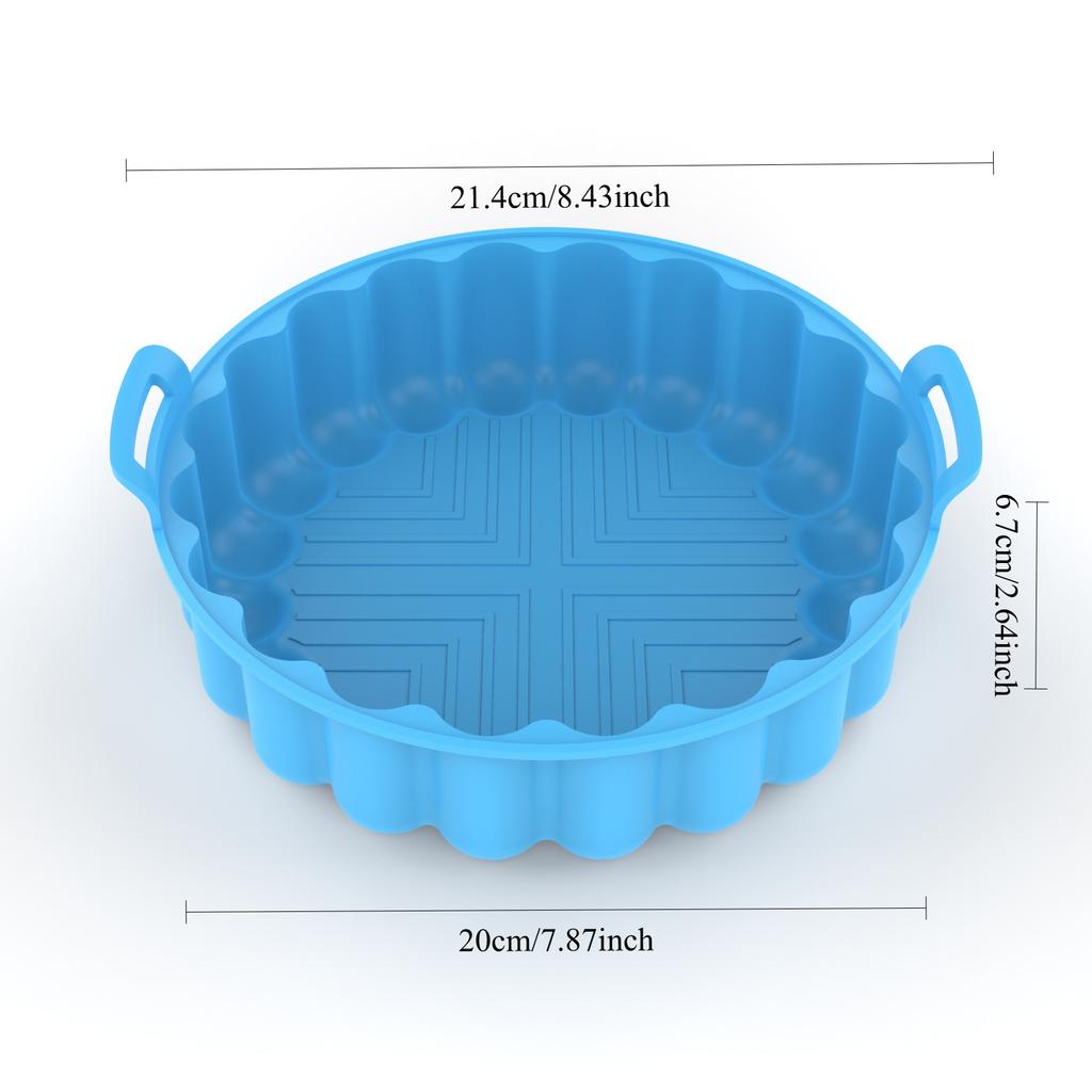 Air Fryer Silicone Round Air Fryer Silicone Pot Reusable Silicone Kitchen Air Fryer Liners Food Safe Non Stick Basket Accessorie