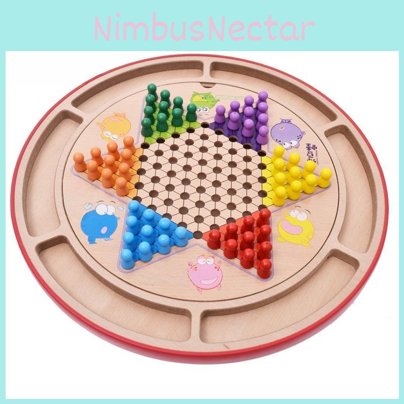 Wooden Educational Puzzle Board With Multiple Chess Games For Kids Development And Fun