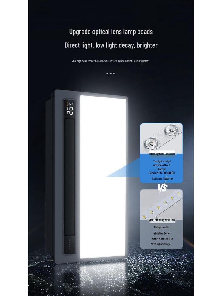 Shenhua Smart Recessed Ceiling Bath Heater with Light and Dual Motor Blades