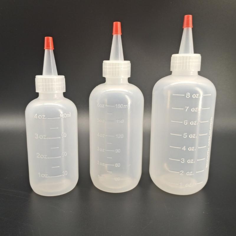 Portable Travel Liquid Dispenser Bottles Refillable Leakproof Squeeze Bottle Applicator Bottle with Tip Empty Container