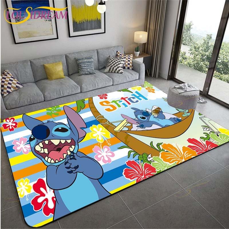 New Cartoon Stitch Carpets Kids Crawling Carpets Living Room Tea Table Mats Bedroom Rug Washable Floor Mats Household Area Mat