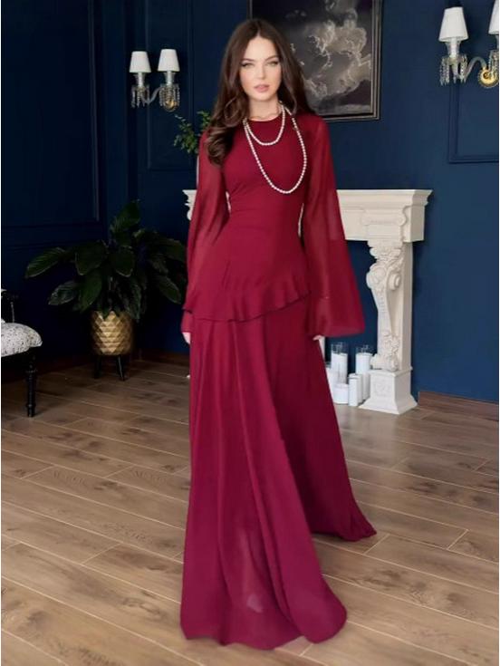2025 Autumn European & American Fashion Women's Long Sleeve Shirt and High Waist Pants Two-Piece Set
