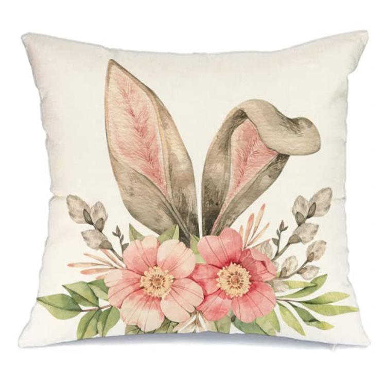 

Пасхальная наволочка Кролик Пасхальное яйцо Фестиваль Дом Диван Прикроватный Лен Подушка Чехол 45 * 45Cm (without pillow core)