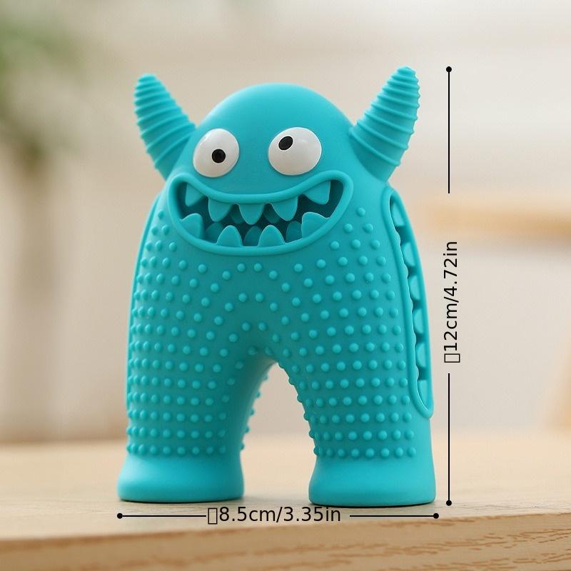 Cute Cartoon Monster Dog Chew Toy - Bite-Resistant, with Sound, Pet Molar and Dental Care Supplies