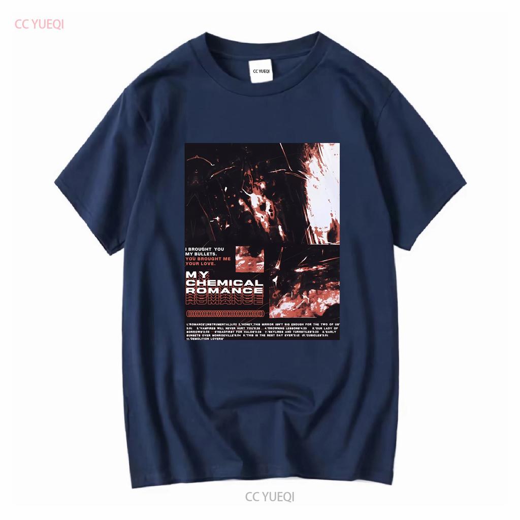 My Chemical roUnisexce Outline Repeat T Shirt Vintage Washed Unisex Slightly Stretched Homme Comfortable Top For Everyday Wear